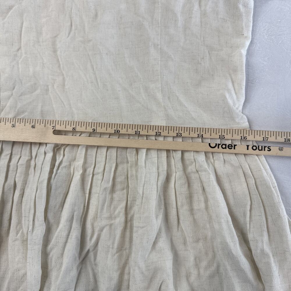 Christy Dawn Dress Women Large Scarlet Eggshell Linen Blend Cream Cottagecore - Picture 9 of 10